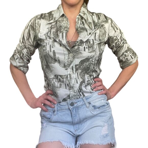 VTG Printed Blouse - Picture 2 of 10